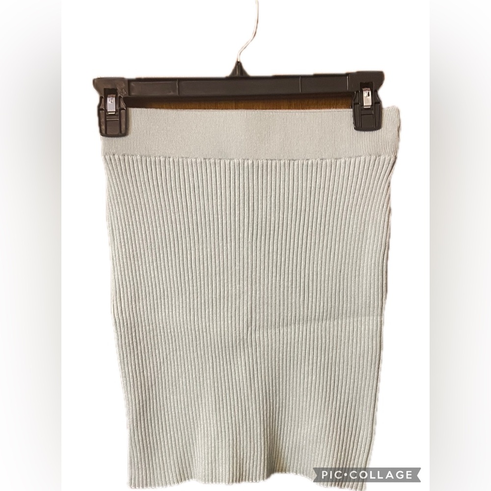 NWOT Pink Rose Ribbed Knit Skirt in Sage mint